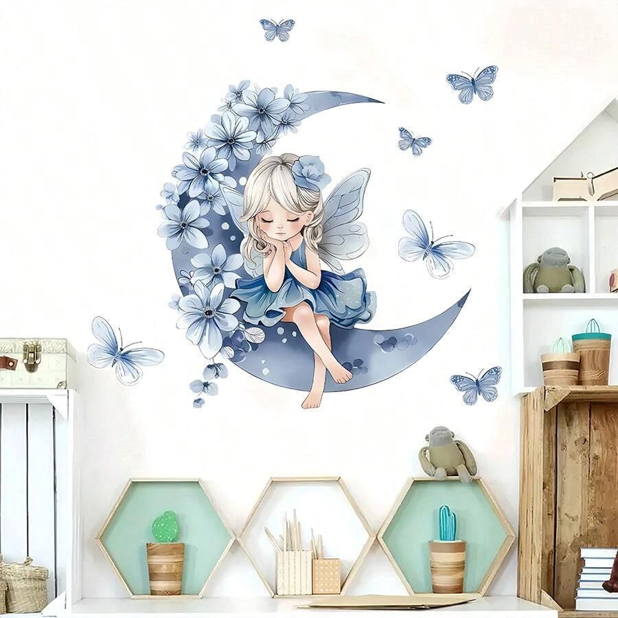 Décoration Murale - PrincesseSticker™ - Lune Bleue - Petit paradis bébé