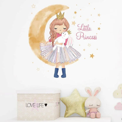 Décoration Murale - PrincesseSticker™ - Lune Beige - Petit paradis bébé