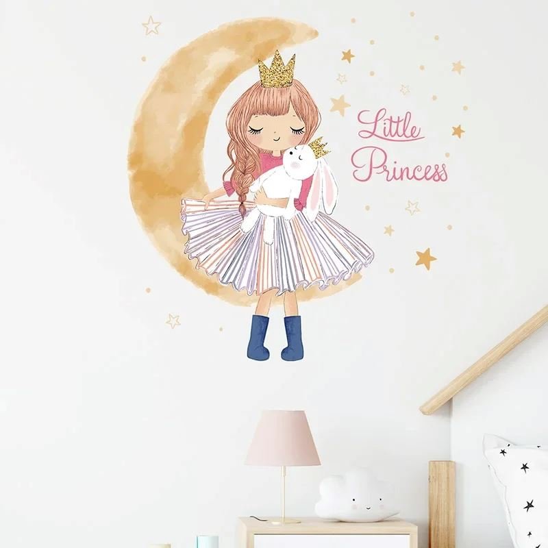 Décoration Murale - PrincesseSticker™ - Lune Beige - Petit paradis bébé