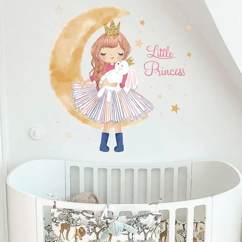 Décoration Murale - PrincesseSticker™ - Lune Beige - Petit paradis bébé