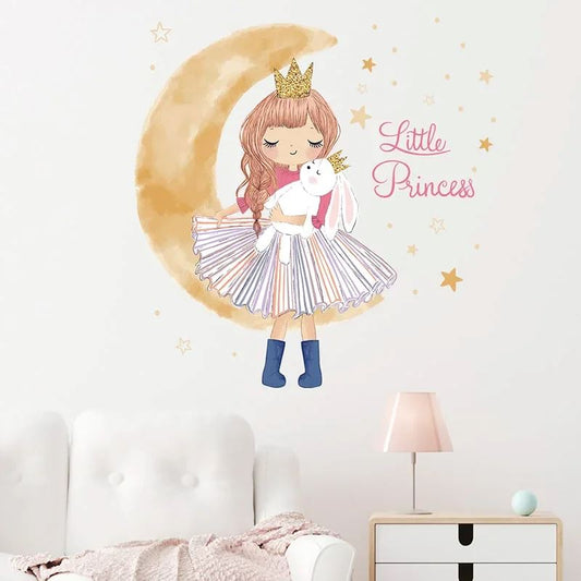 Décoration Murale - PrincesseSticker™ - Lune Beige - Petit paradis bébé