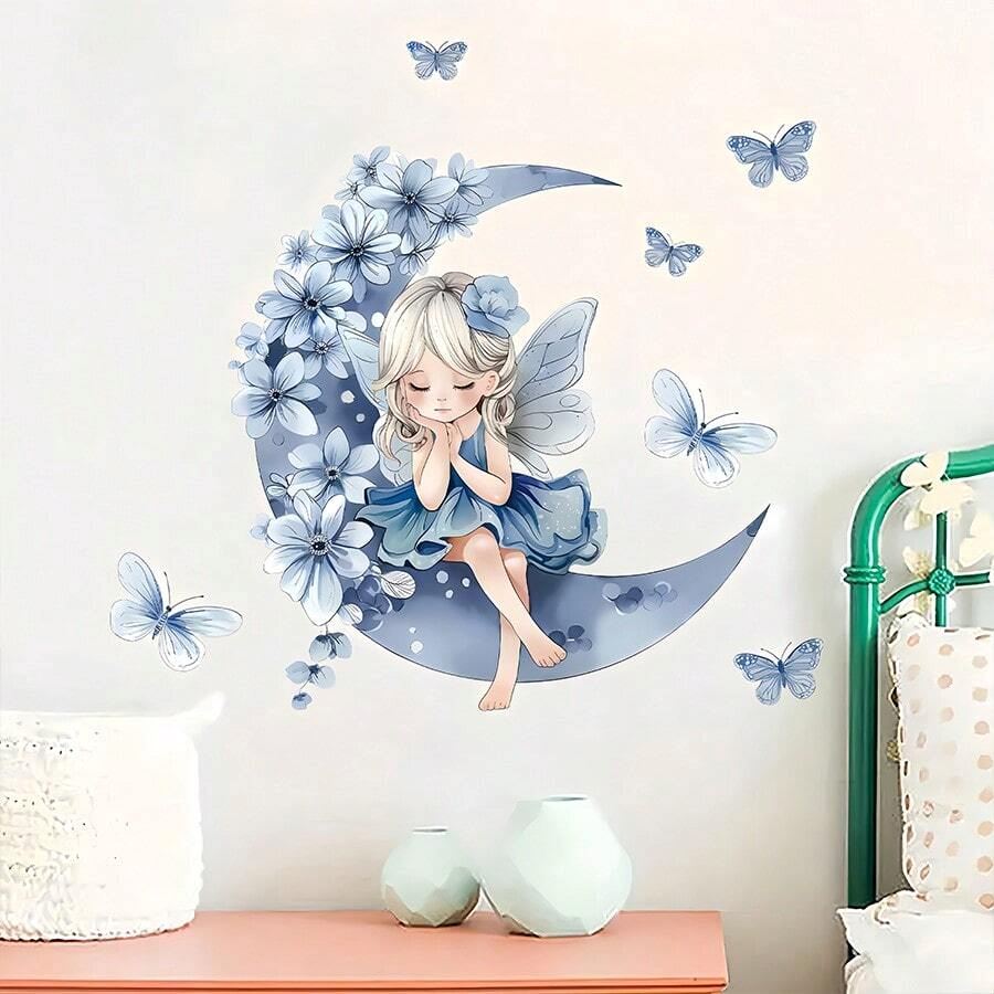 Décoration Murale - PrincesseSticker™ - Lune Bleue - Petit paradis bébé