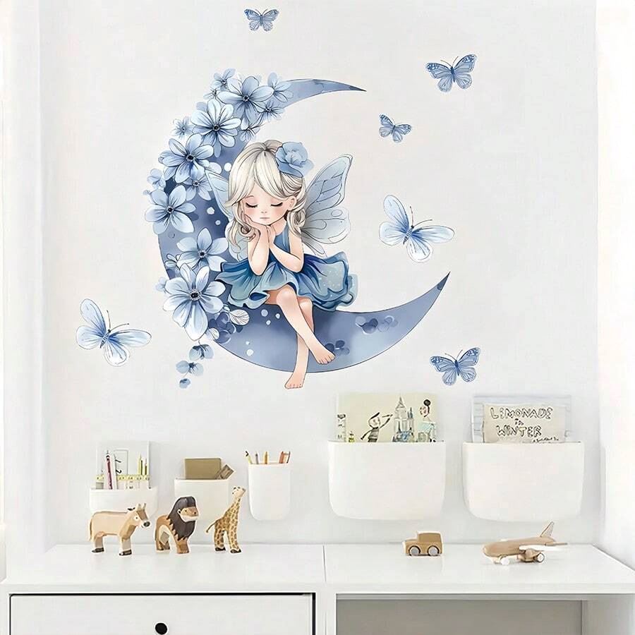 Décoration Murale - PrincesseSticker™ - Lune Bleue - Petit paradis bébé